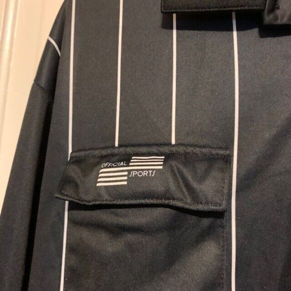 OFFICIAL SPORTS SIZE LARGE LONG SLEEVED SOCCER REFEREE UNIFORM SHIRT - Picture 2 of 6